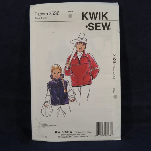 KWIK-Sew Child's VEST & Jacket Sizes 4-7 Partially CUT (#943) - Picture 1 of 2